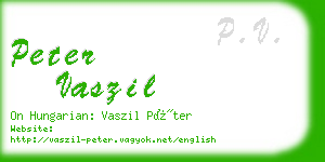 peter vaszil business card